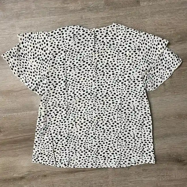 Boho Breezy Butterfly Sleeve Dalmatian Blouse Think Cute Boutique