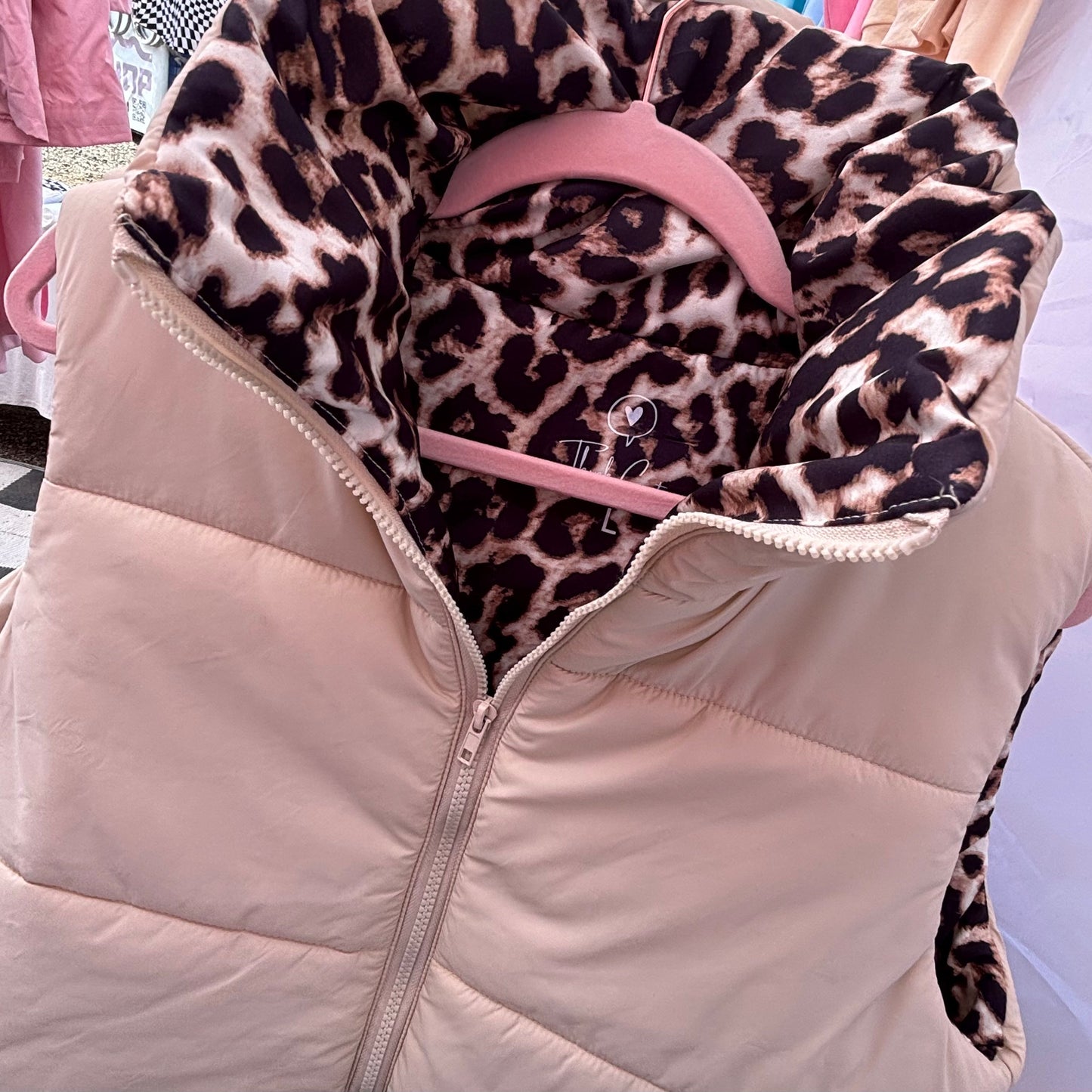 Girls Puffer Vest Leopard Print Think Cute Boutique