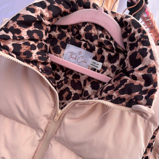 Girls Puffer Vest Leopard Print Think Cute Boutique