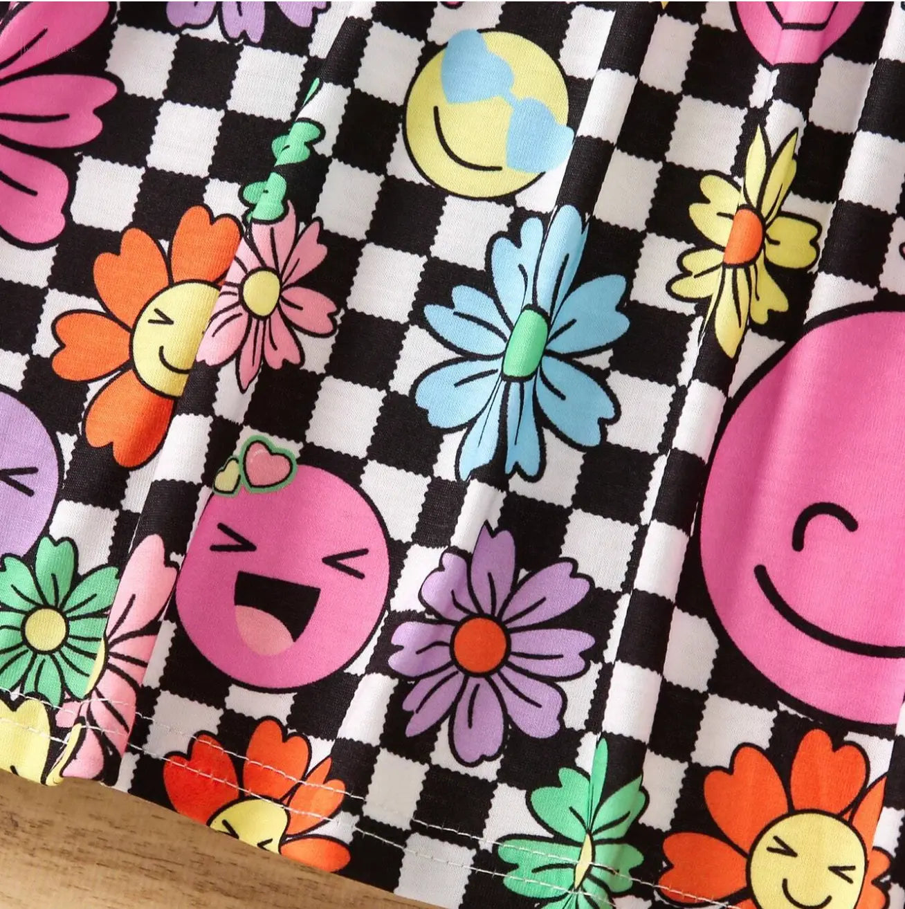 Checkered Emoji Girlie Dress Think Cute Boutique