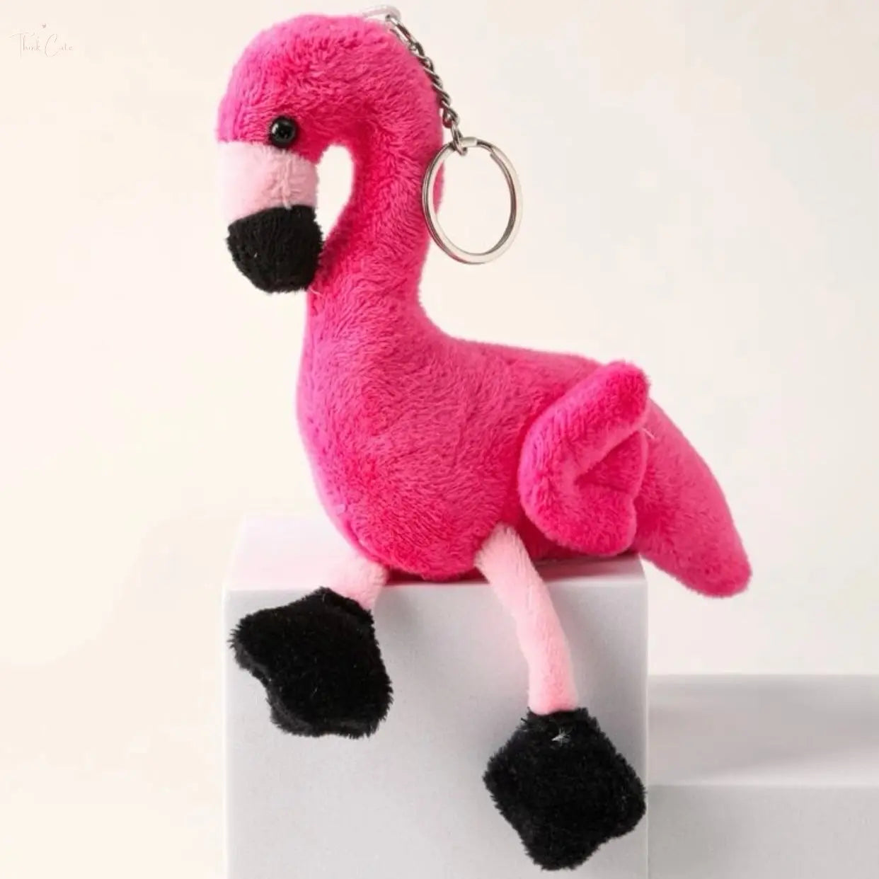 Cute Pink Flamingo Keychain Think Cute Boutique