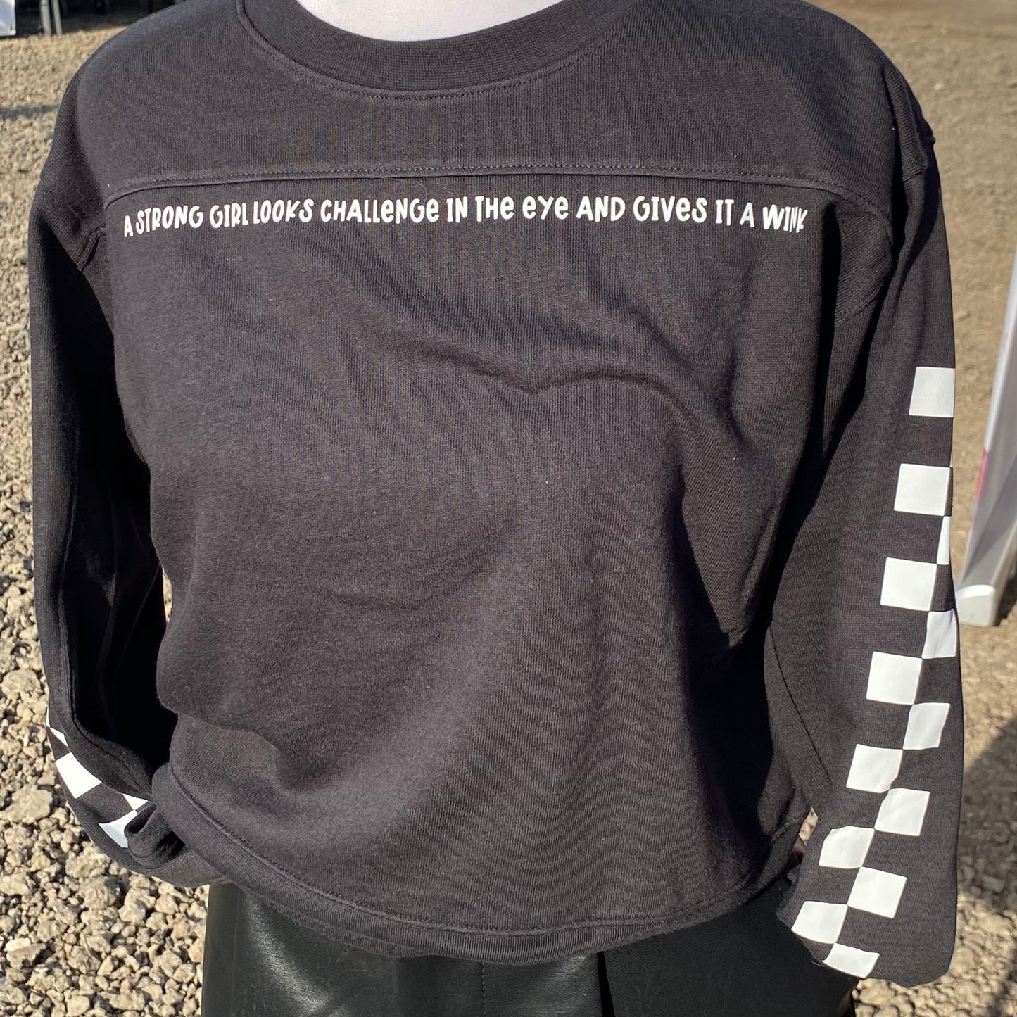 Give Challenge A Wink Girls & Women’s Semi Cropped Crewneck Think Cute Boutique