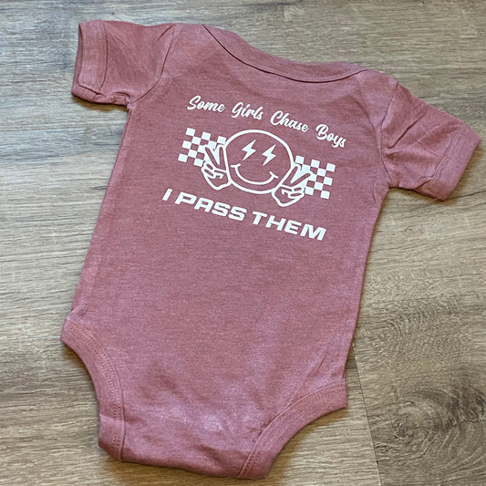 I Pass Them Smile Face Girls Onsie Think Cute Boutique