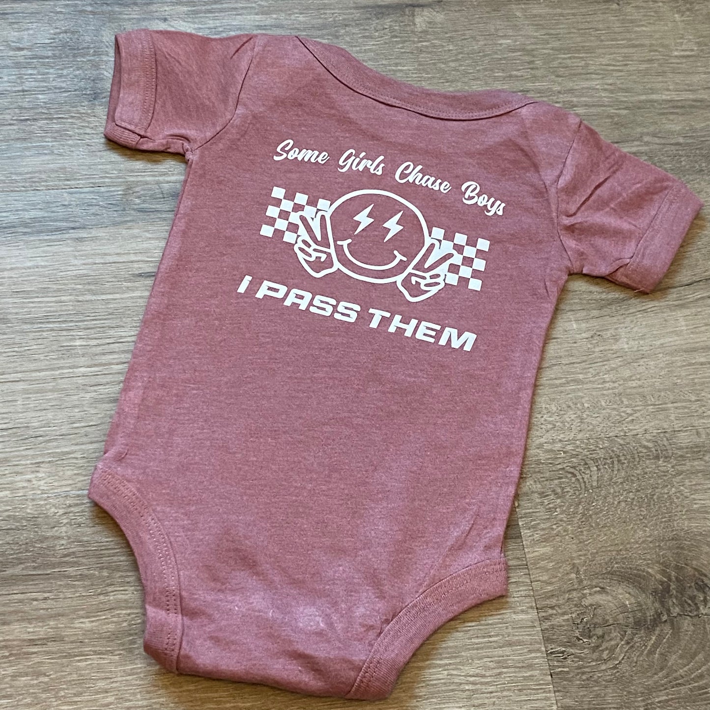 I Pass Them Smile Face Girls Onsie Think Cute Boutique