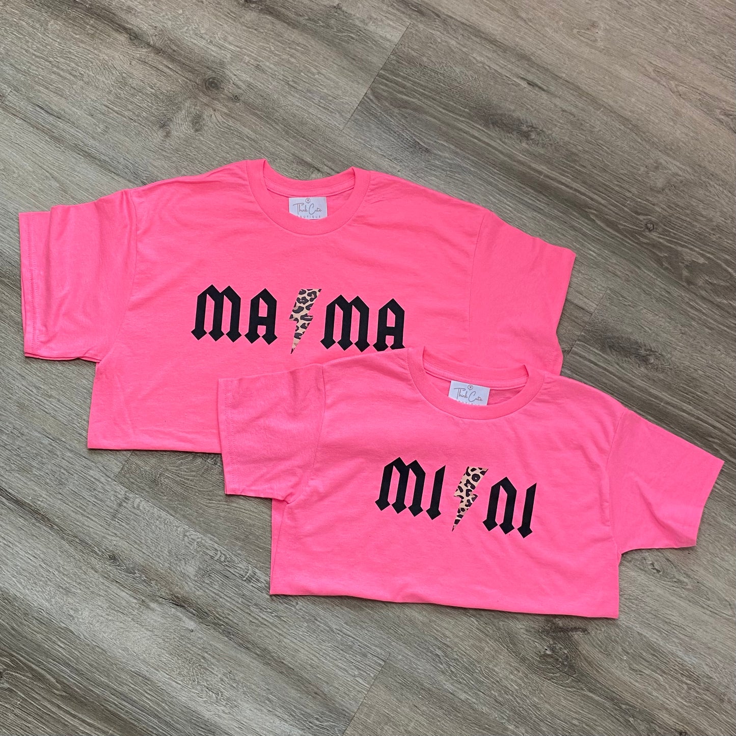 Neon Pink MAMA AC/DC Dupe Inspired Shirt Think Cute Boutique