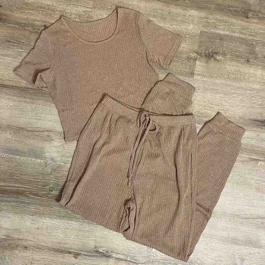 RIb-Knit Two Piece Set Think Cute Boutique