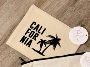 Canvas Makeup Bag or Pencil Pouch Think Cute Boutique