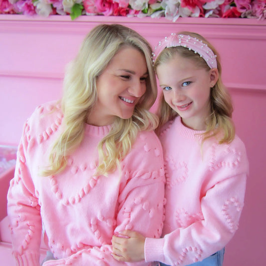 Sweetheart Soft Pink Girls Sweater Think Cute Boutique