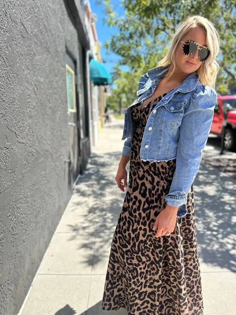 Women's Leopard Print Maxi Dress Think Cute Boutique