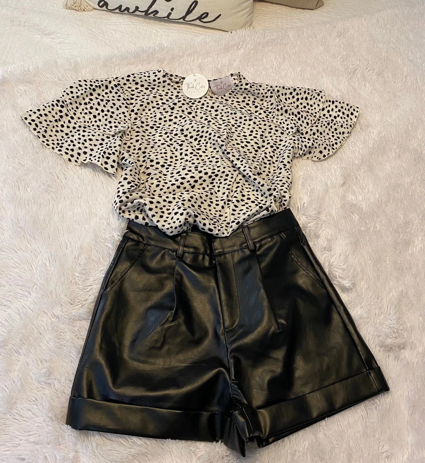 Glamourous Girl Black Leather Shorts Think Cute Boutique