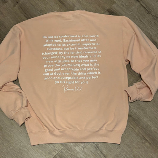 Transformed [Romans 12:2] Blush Pink Crewneck