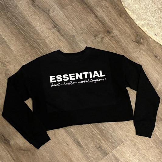 Think Cute ESSENTIAL Heart Hustle Mental Toughness Cropped Crewneck