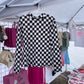 Girls Checkered Half Turtle neck Long Sleeve