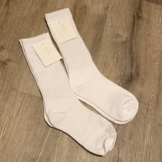 White Cute Scrunch Socks