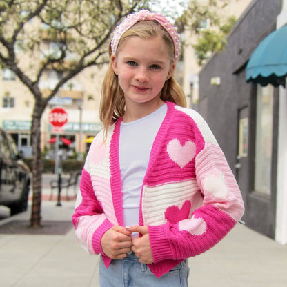 Cutie of Hearts Girls Cardigan Think Cute Boutique