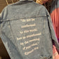 Transformed Womens Oversized Distressed Denim Jacket [Romans 12:2]