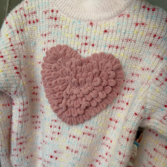 Loved Knit Heart Sweater Think Cute Boutique