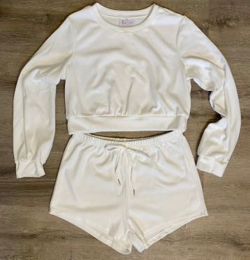 Summer Sunset Two Piece Set Think Cute Boutique white Small 
