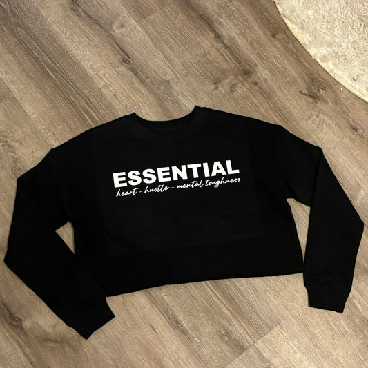 Think Cute ESSENTIAL Heart Hustle Mental Toughness Cropped Crewneck Think Cute Boutique