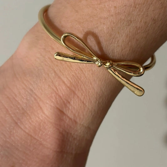 You’re The Gift 18k Plated Bow Cuff Bracelet Think Cute Boutique