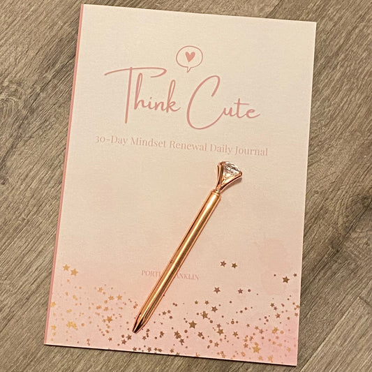 Think Cute & Sparkle Rose Gold Pen