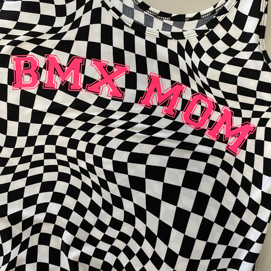 BMX MOM Checkered Flag Tank Think Cute Boutique